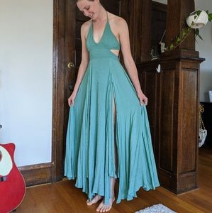 Free People Waterfall Halter Dress